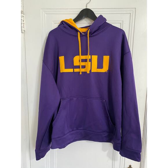 LSU Tigers Purple and Yellow Stitched Hoodie Men's Size XL - Picture 1 of 4